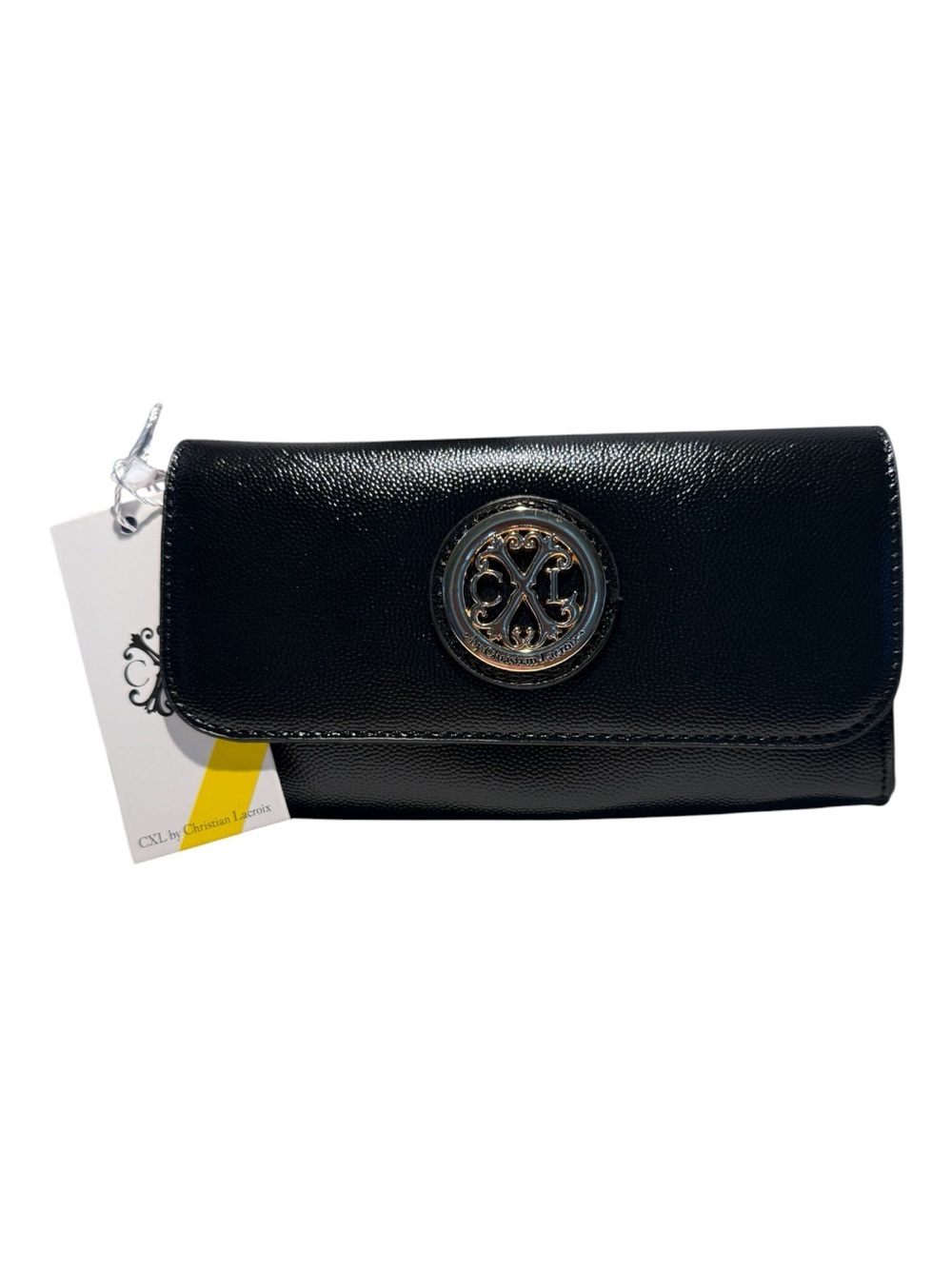 Christian Lacroix Bali Caviar Small Clutch Wristlet Black NWT